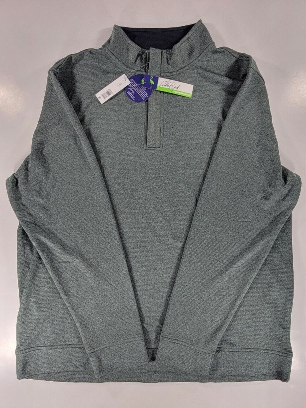 NEW Tailorbyrd Performance 1/4 Zip Pullover Green Stretch Men's 2XL XXL NWT